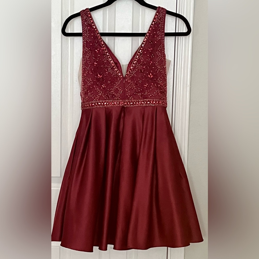 ASPEED DRESS, BURGUNDY, size XS